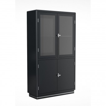 Mülller Möbelfabrikation Vitrine mit 2 Glas- und 2 Metalltüren Classic Line SB424-4 