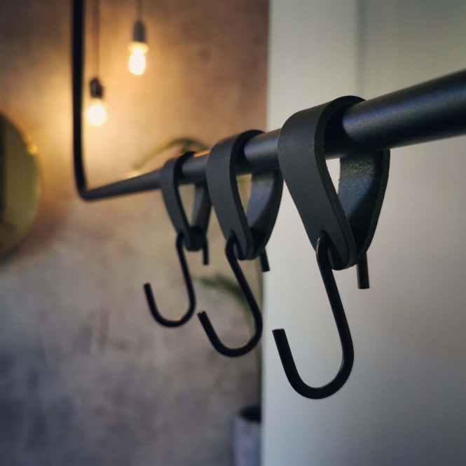 2 Stück Leder-Gardinenstangenhalter Aus PU-Leder – Dekorative Wandhaken Für Handtücher, Küche & Wohnzimmer