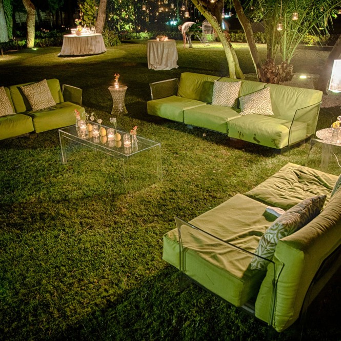 Kartell Pop Outdoor Sofa 2-Sitzer gestreift taupe 704265 hier