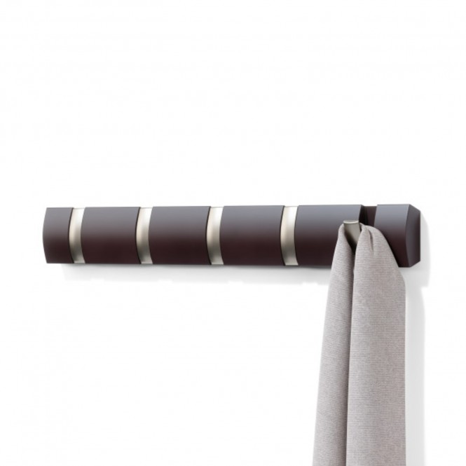 flip kleiderhaken garderobe by umbra espresso 5 haken 318850-213 