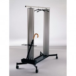 Fahrbare Garderobe mit 1 Stange und Schirmständer Fargo FC-1P 