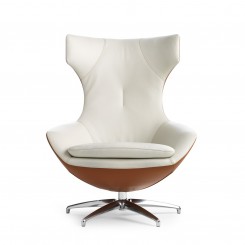 Leolux LX Sessel Plus LX662 mit Drehmechanik und Neigemechanik lederbezogen 