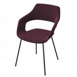 Wilkhahn Universalstuhl Occo 4-Beinfuß, Komplettpolster 222/12, konfigurierbar 