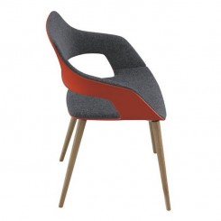 Wilkhahn Universalstuhl Occo m. Massivholzfuß Eiche, natur geölt, Komplettpolster 222/22, konfigurierbar 