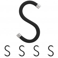 Peppermint Products Loop Hook Textil-S-Kleiderhaken aus Seil schwarz 5er Set loopKH-sch 