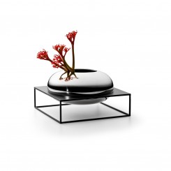 Philippi Vase Solero XL im Ständer H 16cm silber-schwarz 240027 