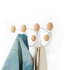 Umbra Wandgarderobe Dotsy 7 Haken weiß/natur 1018114-668 