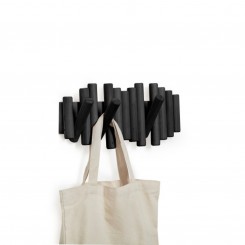 Umbra Wandgarderobe Picket Rail 5 Haken Holz schwarz 1011471-040 