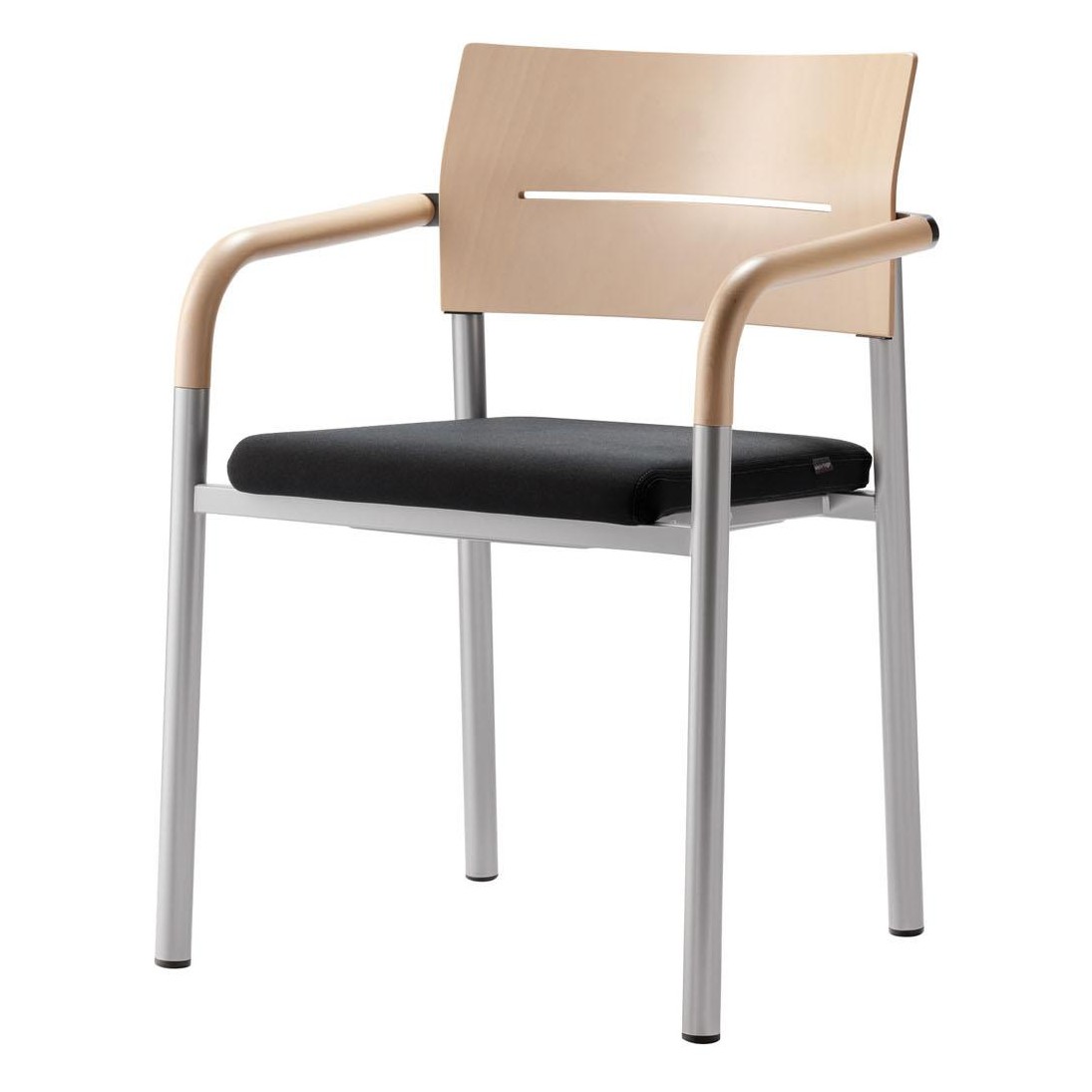 Stapelstuhl aluform_3 6431-111 Buche-AL/Sitz Komfortpolster