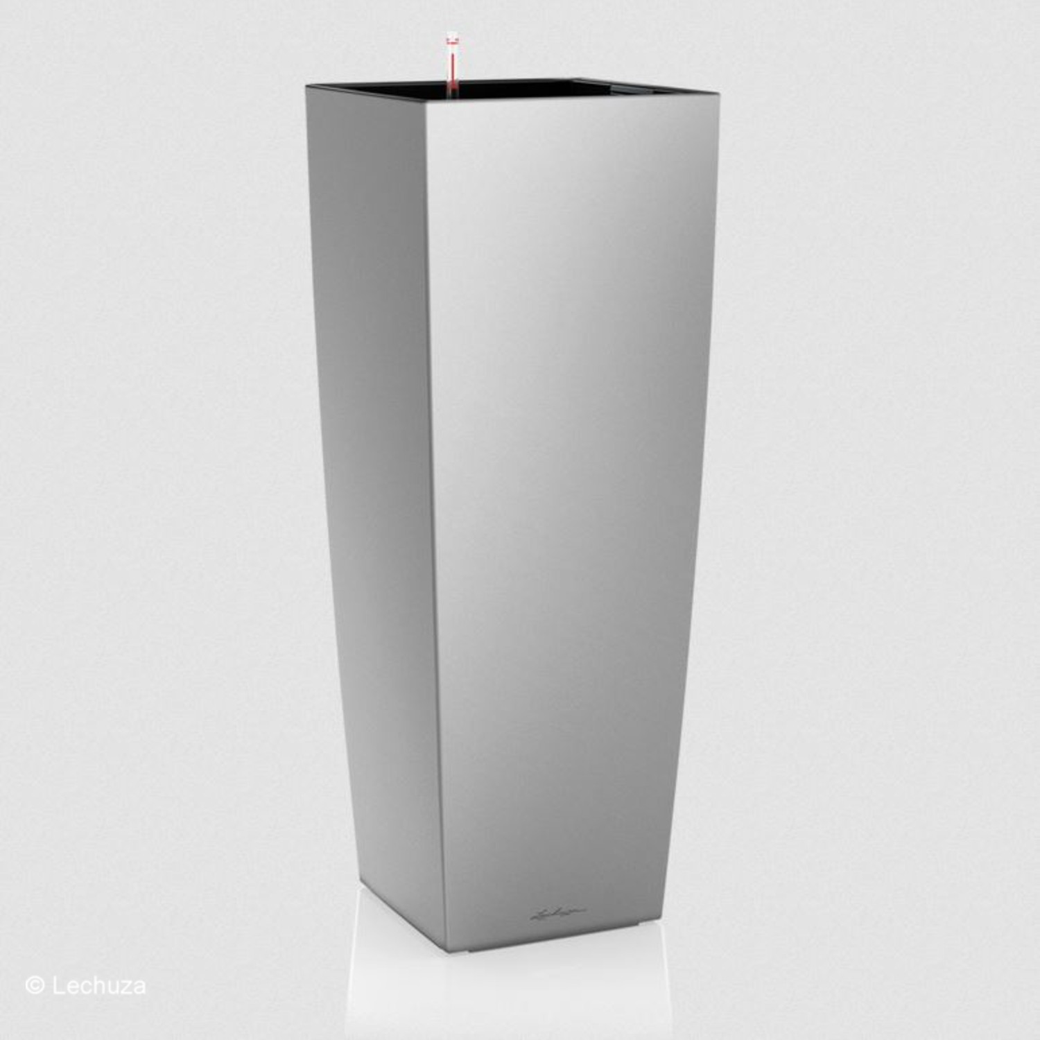 Lechuza Cubico 40 Pflanzsäule - Silber Metallic Mit Bewässerungssystem