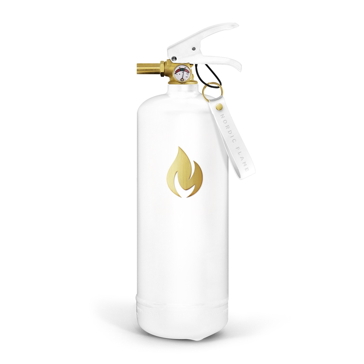 Nordic Flame Feuerlöscher weiß/gold Edition 2kg