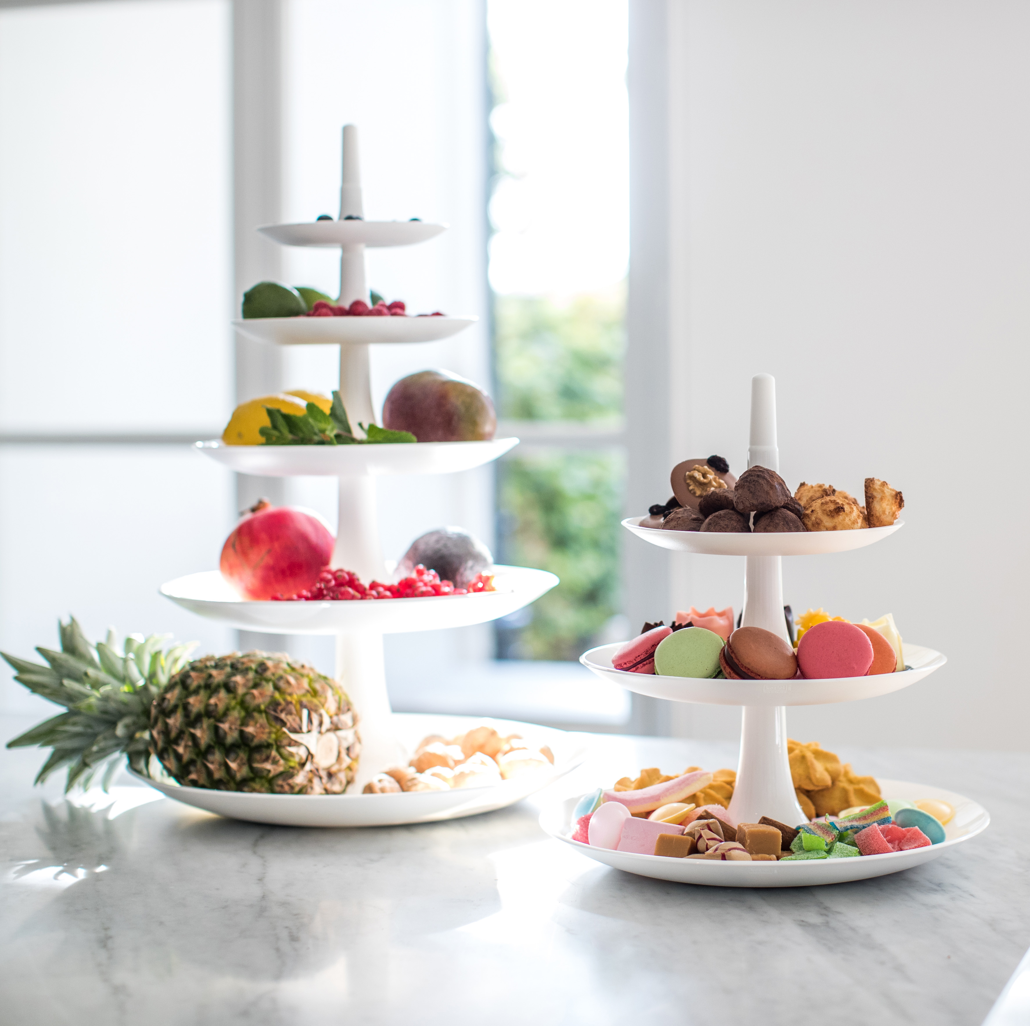 Étagère BABELL L - 3 Niveaux - Pour Fruits, Snacks - Design Empilable - Facile à Ranger - Neutre En Carbone