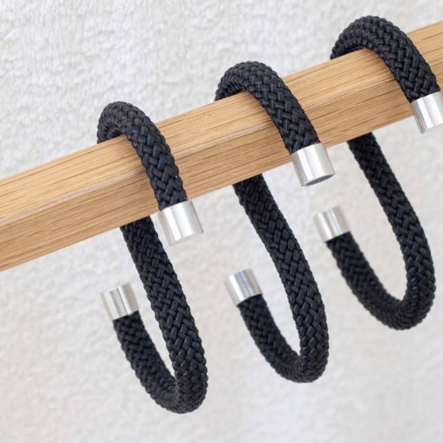 Peppermint Products Cord Hook | Ganci sottili in corda con tappi in alluminio | Set da 5 (blu oceano