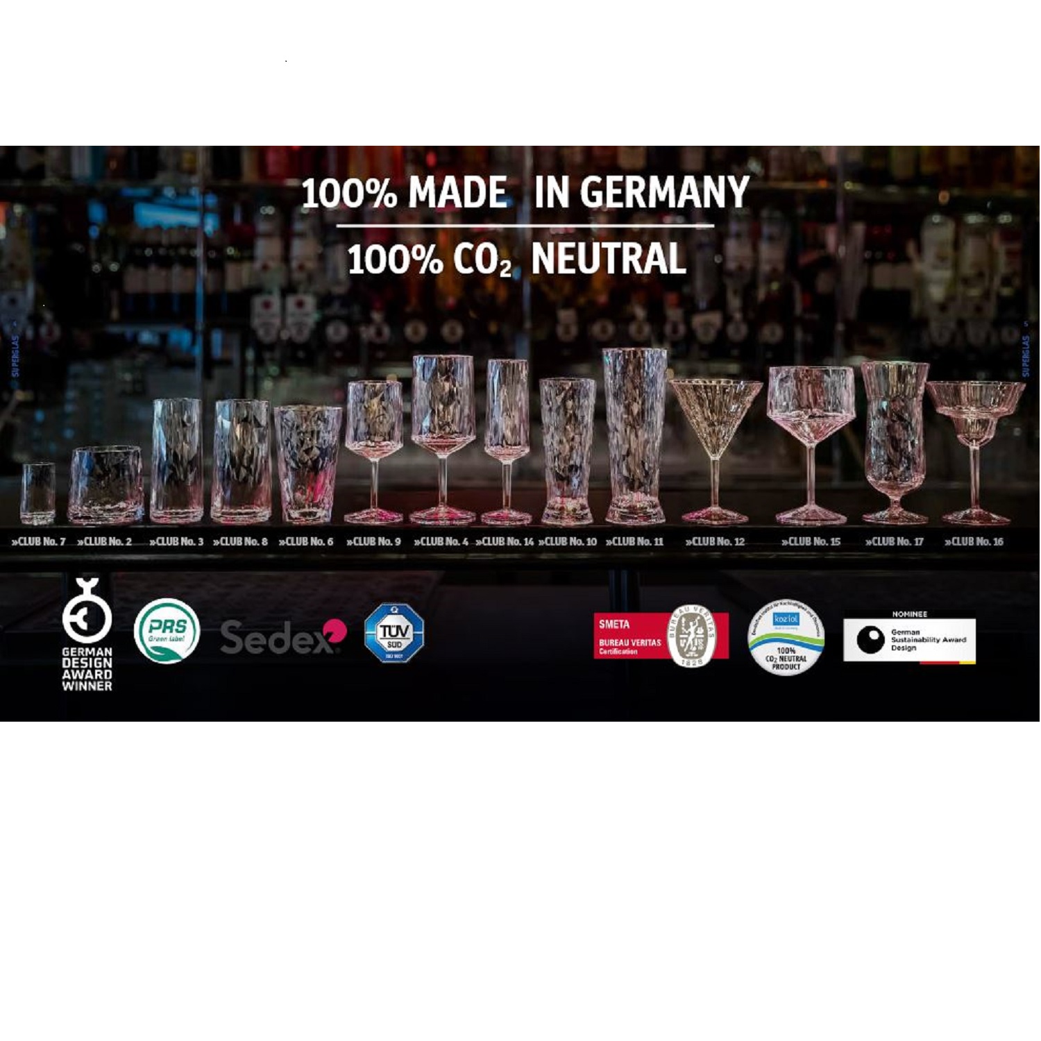 Koziol Superglas Club No. 23 - 2 Stylische Weißwein-Tumbler Aus Kunststoff, 200ml, Transparenter Rose Quarz Look